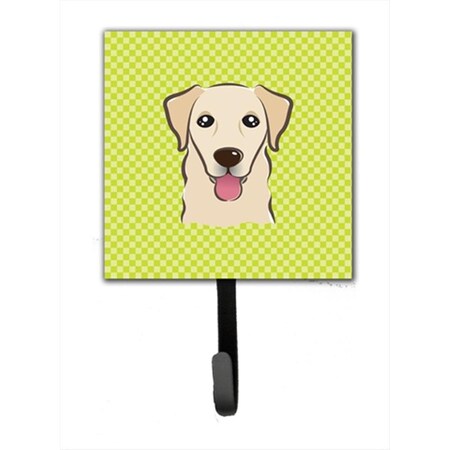 Carolines Treasures Checkerboard Lime Green Golden Retriever Leash or Key Holder- 4.25 W x 7 H In. BB1314SH4